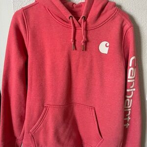Carhartt Pink Sweatshirt with Hood and Logo
